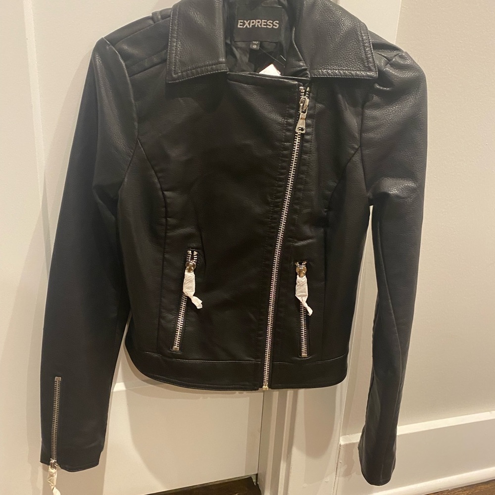 NWT Express Faux Leather Jacket Size XS